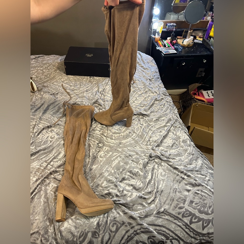 Tan thigh highs